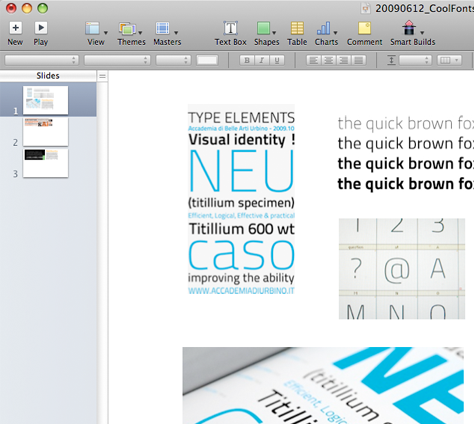 Keynote with font inspirations