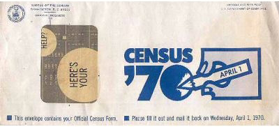 Empty envelope from the US Census in 1970