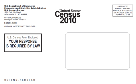 US 2010 Census envelope