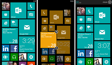 Windows Phone 8 Live Tiles show app content on the home screen
