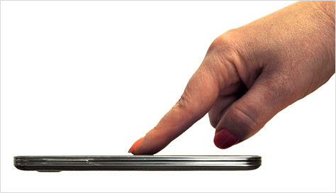 Person interacting with a smartphone’s screen