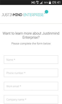 Justinmind's mobile contact form