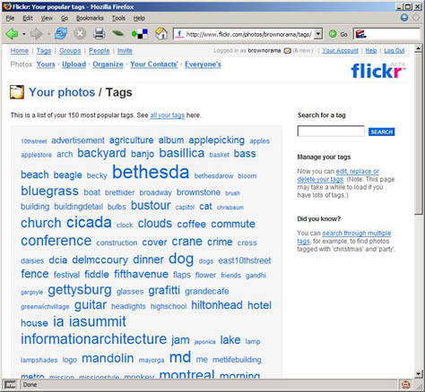 Keywords on Flickr