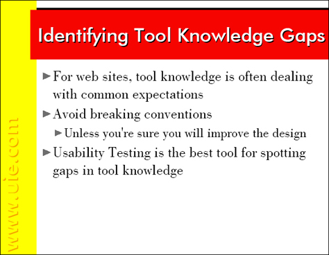 Tool knowledge gaps