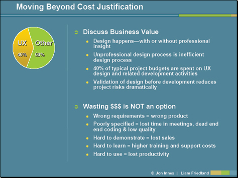 Beyond cost justifications for UX