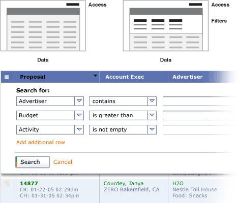 Filters that require a user action to become available