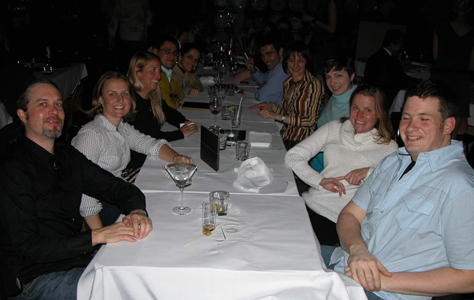 Members of IxDA at dinner