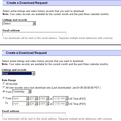 Example of selection-dependent inputs