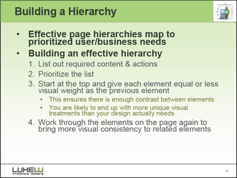 Building a hierarchy