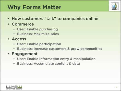 Importance of forms