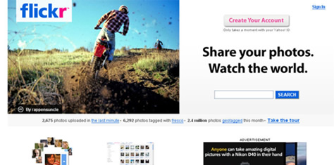 Flickr home page