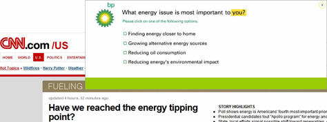 BP ad on CNN.com
