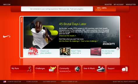 Nike+ microsite