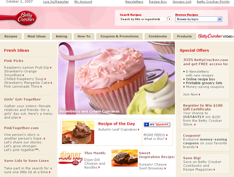 Betty Crocker Web site