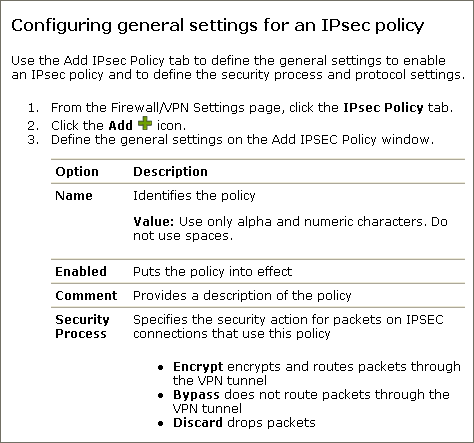 Procedure with a choice table