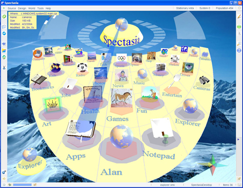 Spectasia user interface