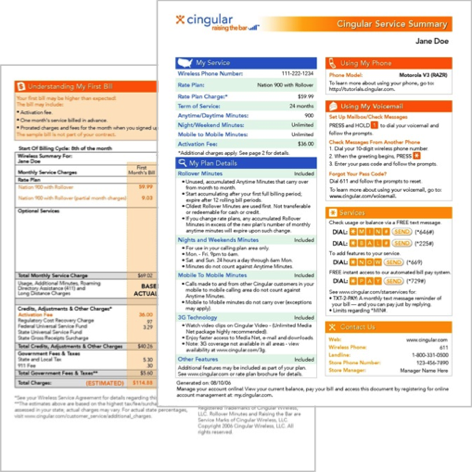 Cingular Service Summary