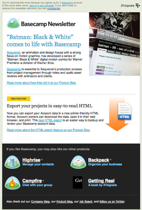 37signals newsletter
