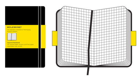 Moleskine graph paper notebook