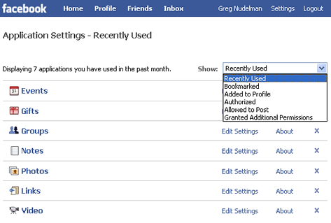 Facebook combines sorting and filtering