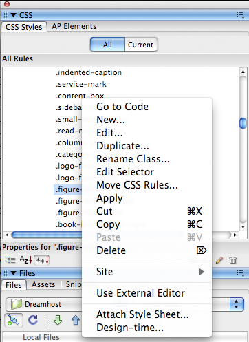 Dreamweaver popup menu
