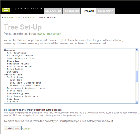 Setting up tree hierarchy