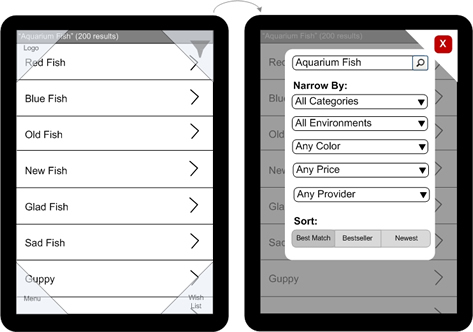 Four Corners and Modal Overlay patterns