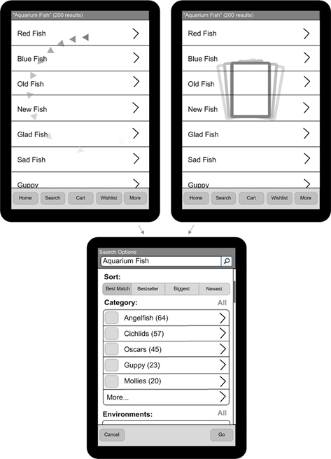 Two variations of the Watermark pattern and a Refinement Options pattern