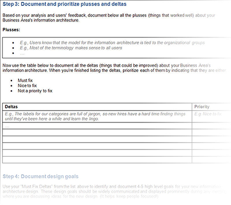 Current Information Architecture Evaluation Template