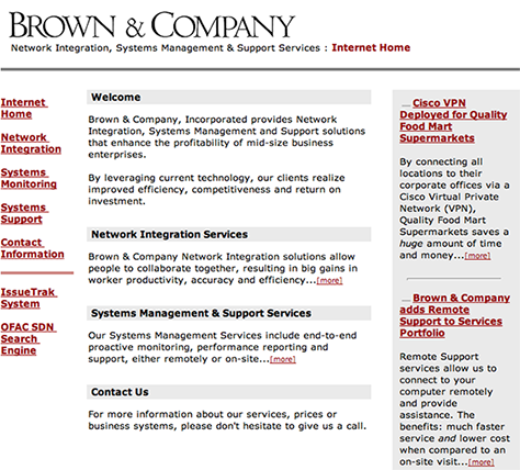 Brown & Company home page