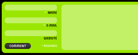 A Web form with labels beneath the fields