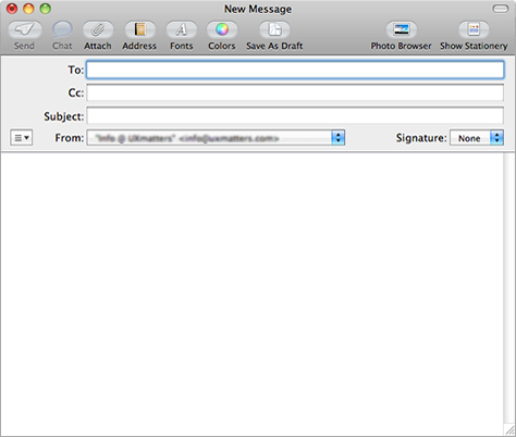 A New Message window in Mac Mail