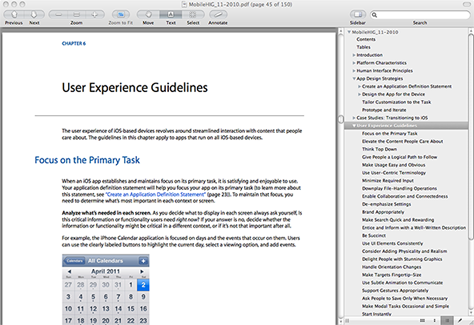 Preview, PDF reader for the Mac