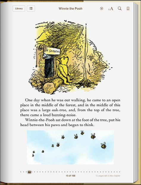 Winnie the Pooh in iBooks for iPad