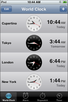 iPhone World Clock