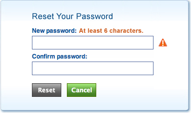 Reset Your Password overlay dialog box on scanR