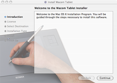 Wacom Tablet Installer wizard