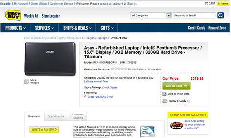 Multiple types of contextual navigation on the Best Buy Web site
