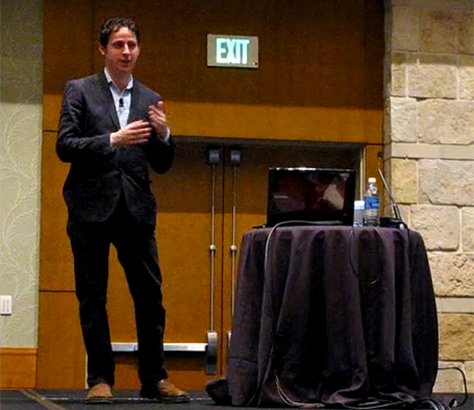 Nate Silver delivering the keynote address