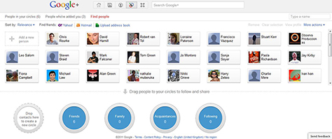 Suggested connections on Google+