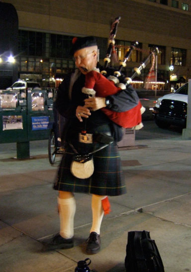 Bagpiper on the 16th Street Mall