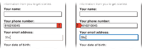 Flagged errors in fields