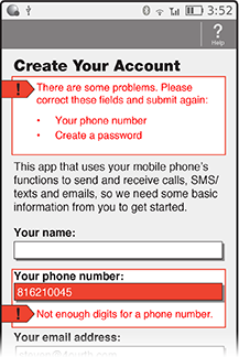 Displaying errors detected on the submission of a form