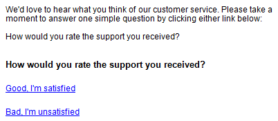 An unsatisfying excerpt from a customer satisfaction survey