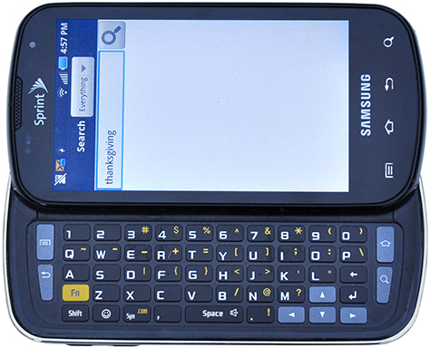 Samsung Galaxy S, with a slide-out keyboard