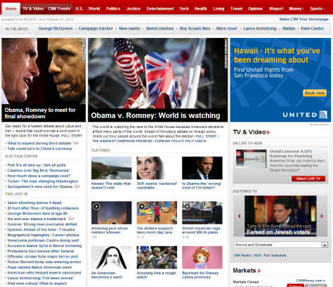 CNN home page has high information density, but is still easy and fun to read