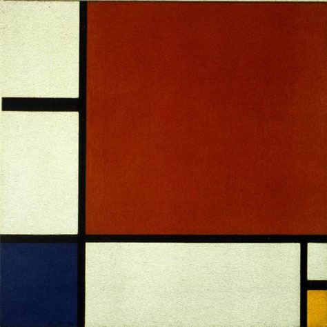 Piet Mondrian’s painting Composition II in Red, Blue, and Yellow (1930)