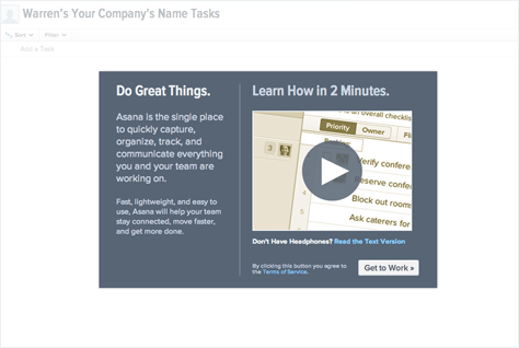 Asana’s Learn how in 2 minutes video