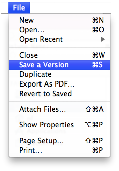 File menu in Lion's TextEdit