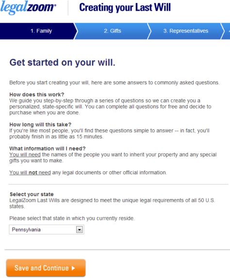 LegalZoom provides information about creating a will